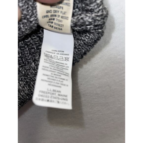 L.L Bean Women's Coastal Cotton Sweater, Cardigan Size M‎ Gray Black Accents VTG - Picture 10 of 10
